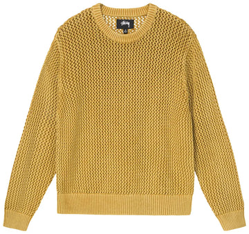 Stussy Pigment Dyed Loose Gauge Sweater Gold