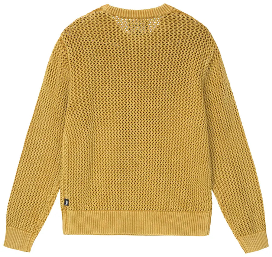Stussy Pigment Dyed Loose Gauge Sweater Gold