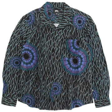 Stussy Spider Web Flannel L/S Shirt Black (WORN)