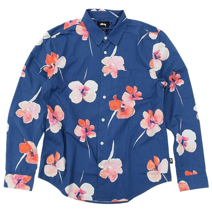 Stussy Water Color Poppy Shirt Blue