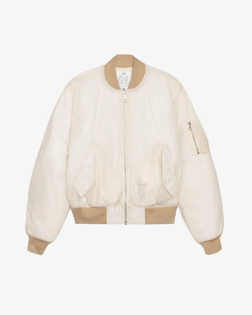 Stüssy Built Reversible Waxed Bomber Jacket Cream (WORN)