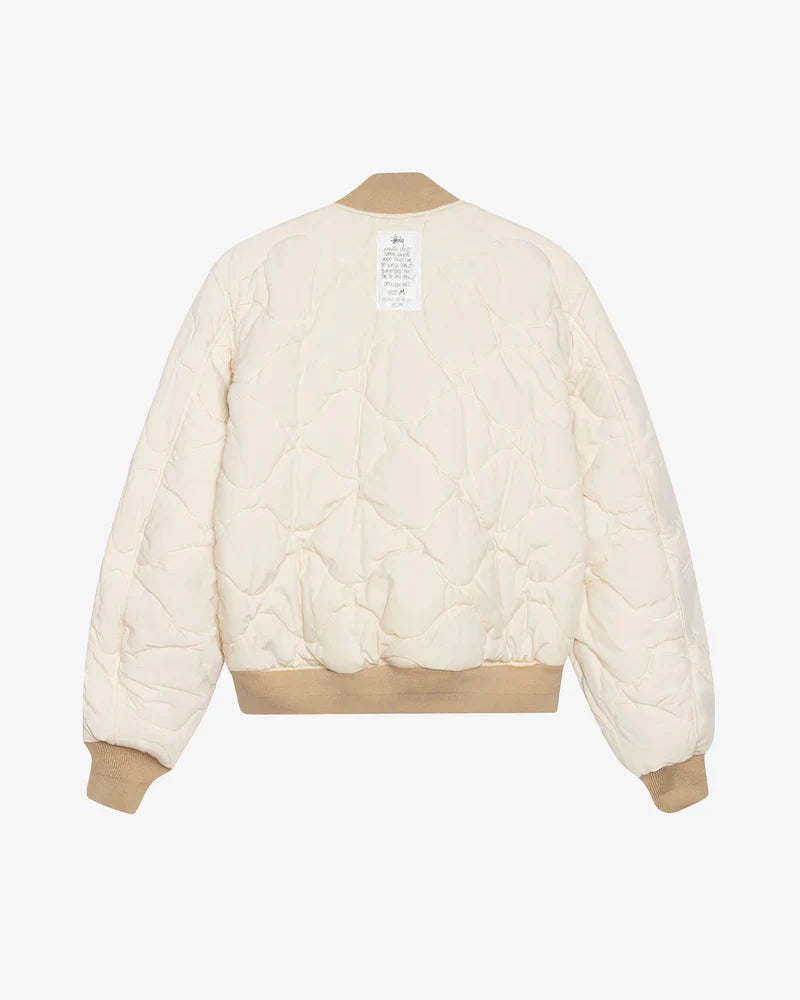 Stüssy Built Reversible Waxed Bomber Jacket Cream (WORN)