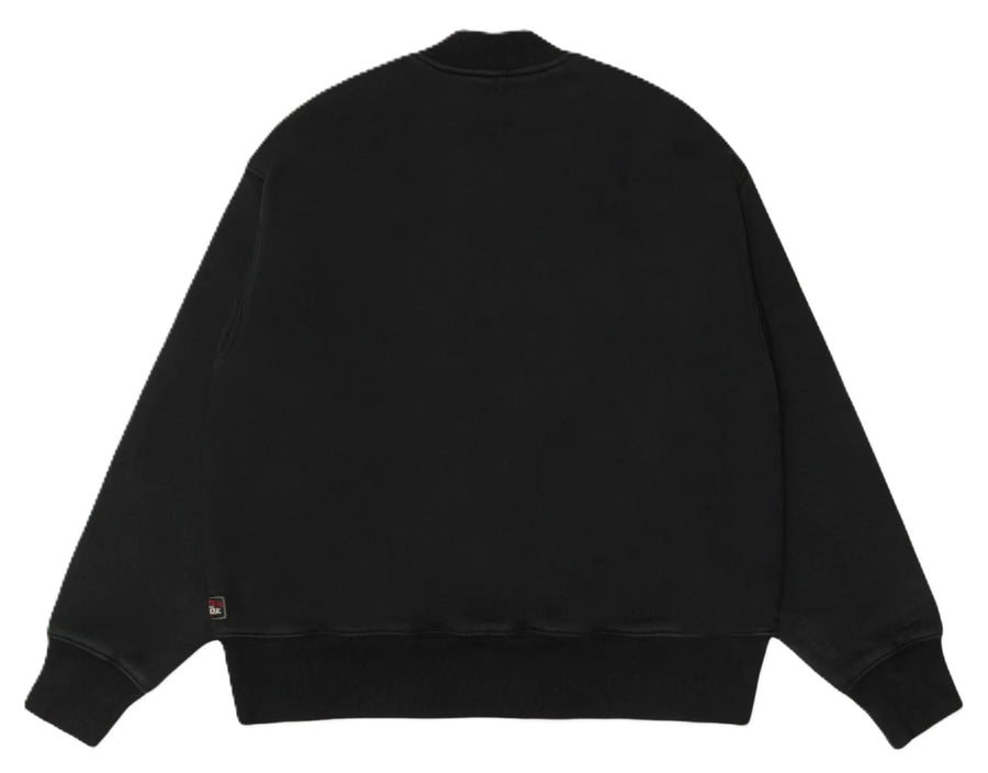 Stussy Thermal Lined Fleece Zip Varsity Jacket Black