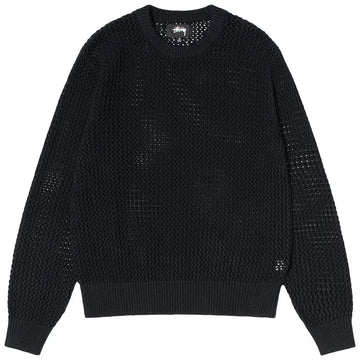 Stussy Pigment Dyed Loose Gauge Sweater Black (WORN)