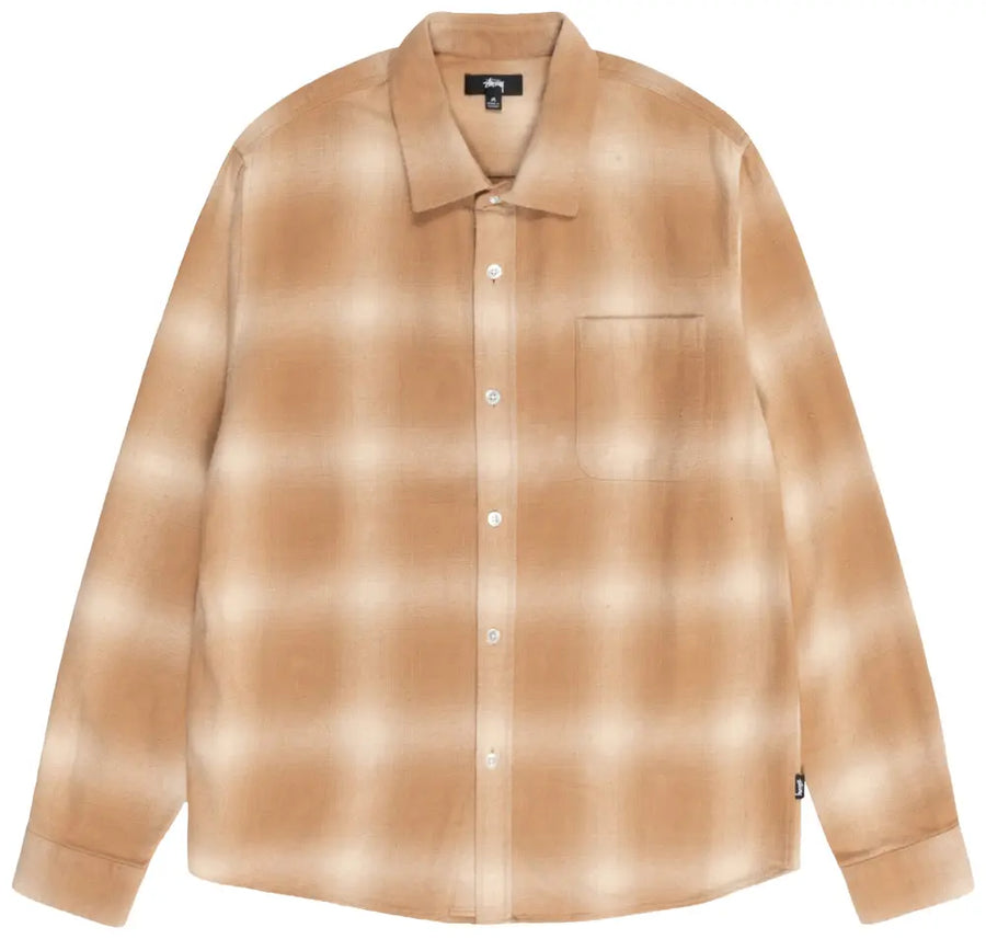 Stussy Bay Plaid Long Sleeve Shirt Tan