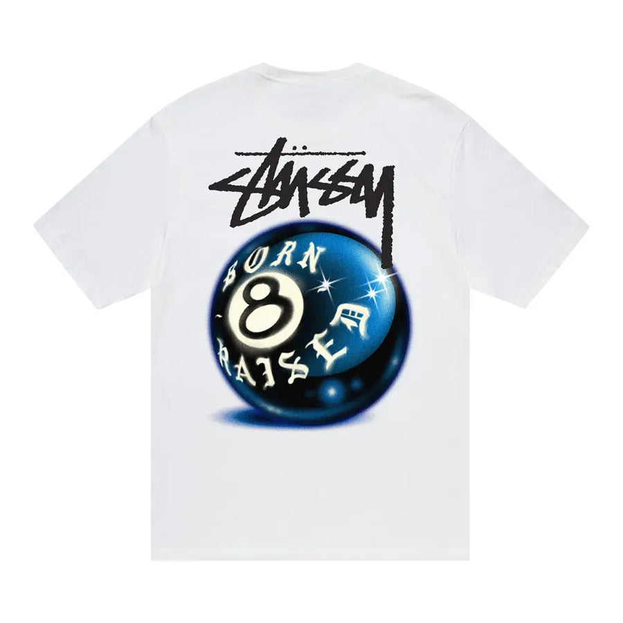 Stüssy x Born X Raised 8 Ball Tee White