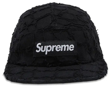Supreme Frayed Croc Denim Camp Cap Black