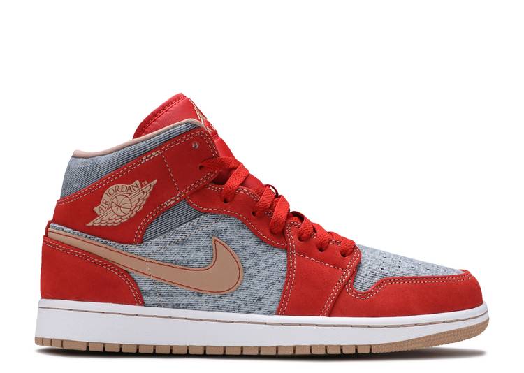Jordan 1 Mid Denim Red