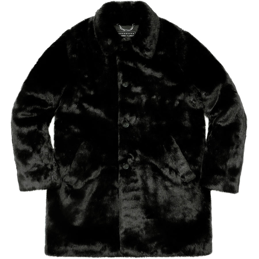Supreme x Hysteric Glamour Fuck You Faux Fur Coat Black
