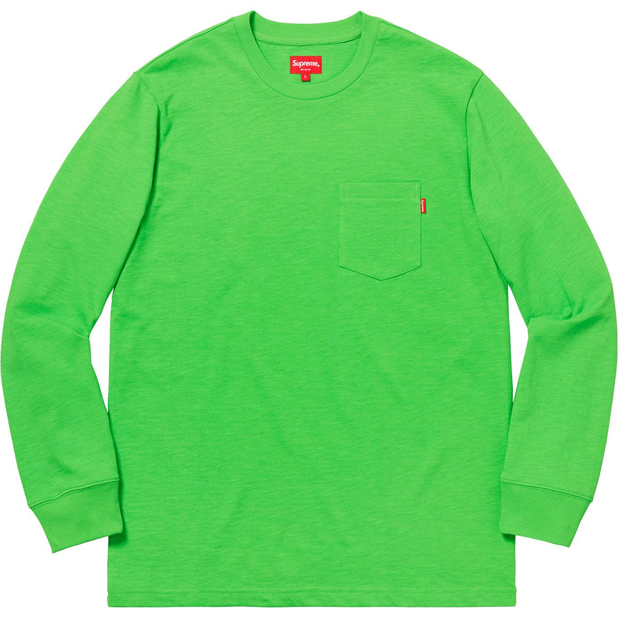 Supreme L/S Pocket Tee Lime