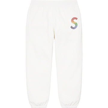 Supreme Swarovski S Logo Sweatpant White