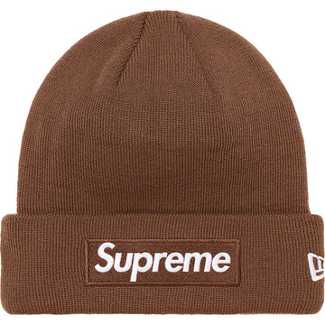 Supreme New Era Box Logo Beanie Brown (WORN)
