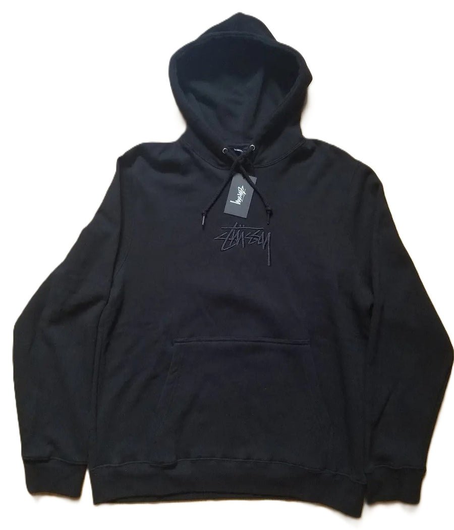 Stussy Stock Logo Applique Hoodie Black (WORN)