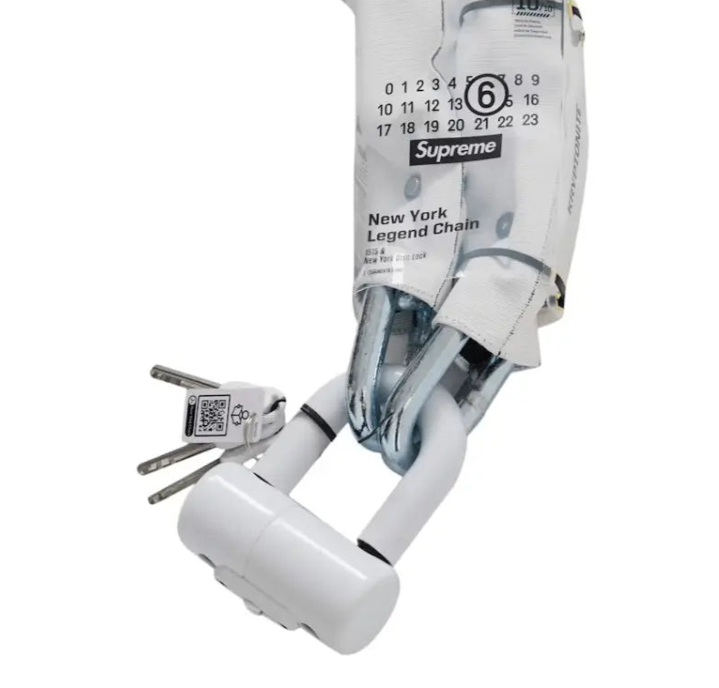 Supreme MM6 Maison Margiela Kryptonite Chain + Disc Lock White