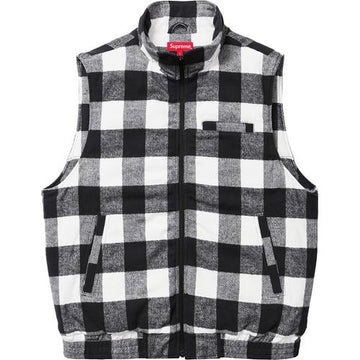 Supreme Buffalo Plaid Flannel Vest White Black