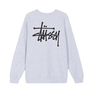 Stussy Basic Logo Crewneck Ash Heather