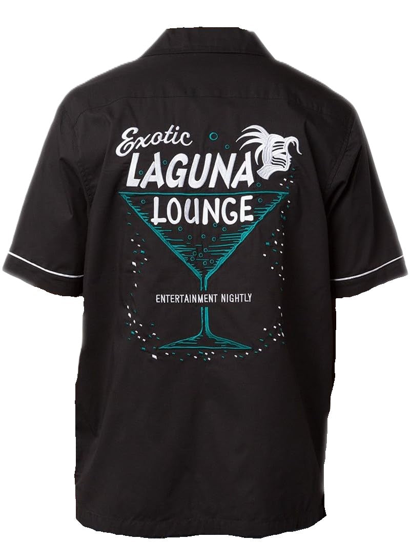 Stussy Laguna Lounge Bowling Shirt Black