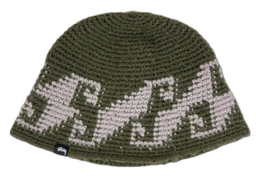 Stussy Waves Knit Beanie Olive (WORN)