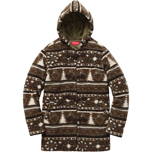 Supreme Sherpa Fleece Toggle Jacket Olive (WORN)