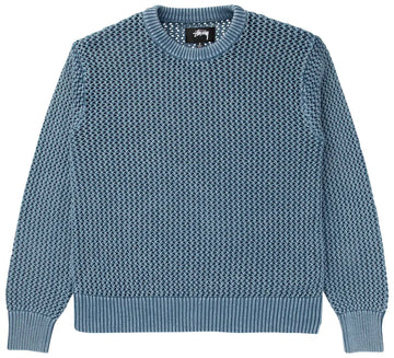 Stussy Pigment Dyed Loose Gauge Sweater Seafoam (WORN)