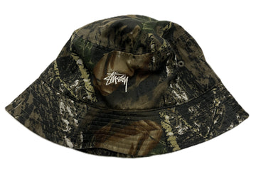 Stussy Washed Stock Bucket Hat Leaf Camo (WORN)