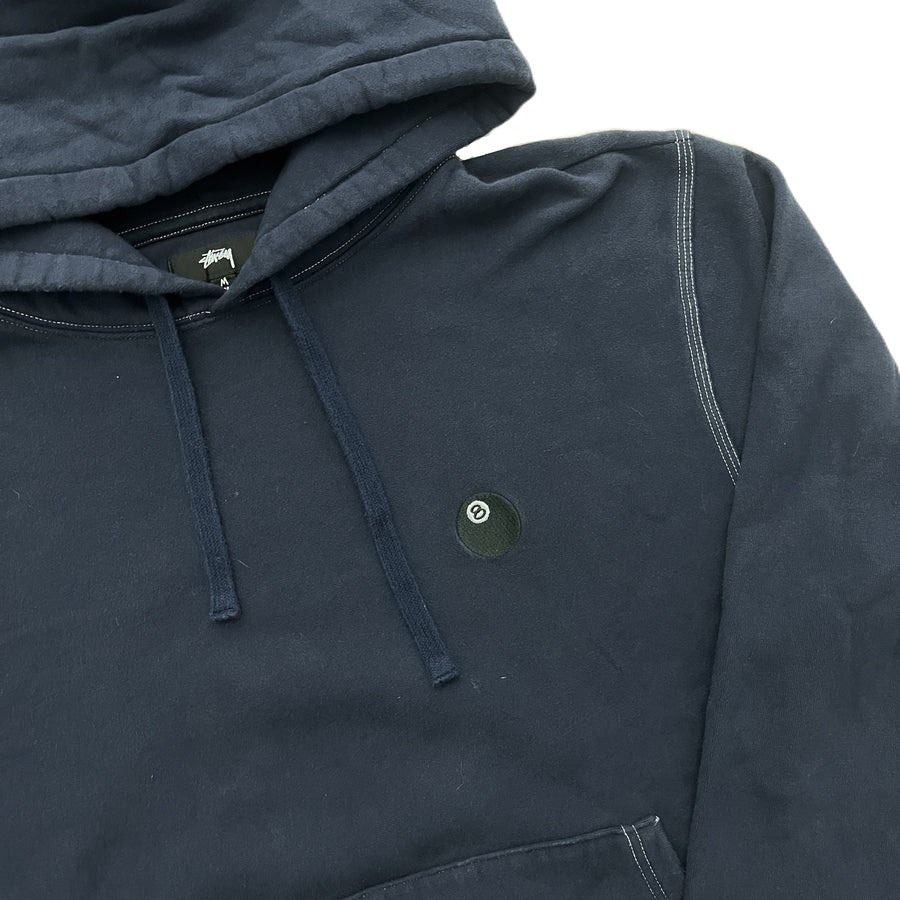Stussy 8 Ball Embroidered Hoodie Navy (WORN)