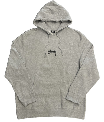 Stussy Center Stock Logo Hoodie Grey (WORN)