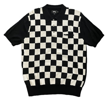 Stussy Check Polo Sweater Black/White