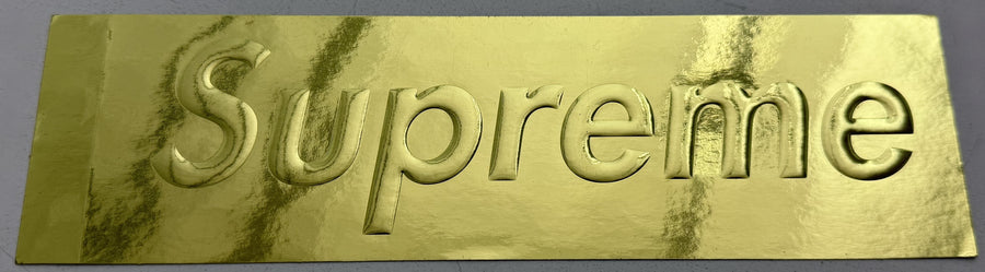 Supreme Embossed Metallic Gold Box Logo Sticker