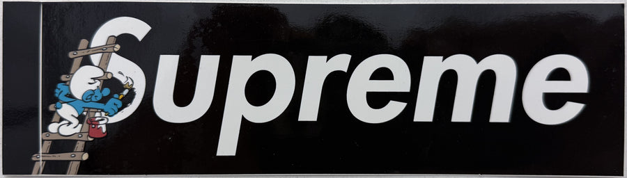 Supreme Smurfs Box Logo Sticker Black