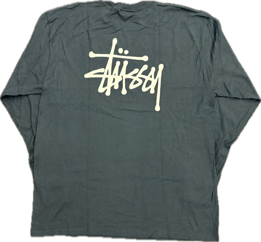 Stussy Basic Logo L/S Tee (Dark Slate)