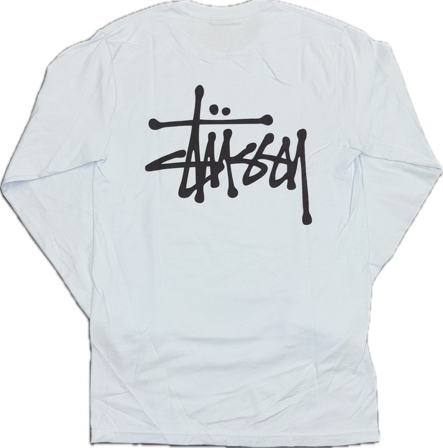 Stussy Basic Logo L/S Tee (Ice Blue)