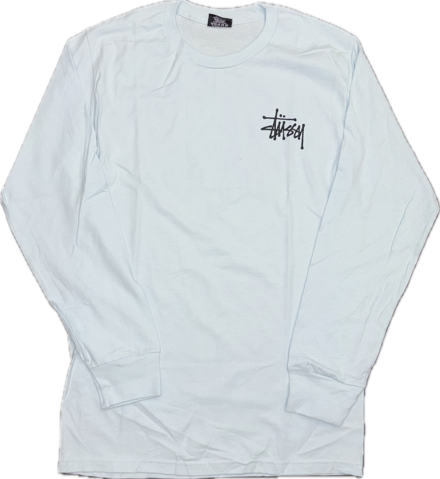 Stussy Basic Logo L/S Tee (Ice Blue)