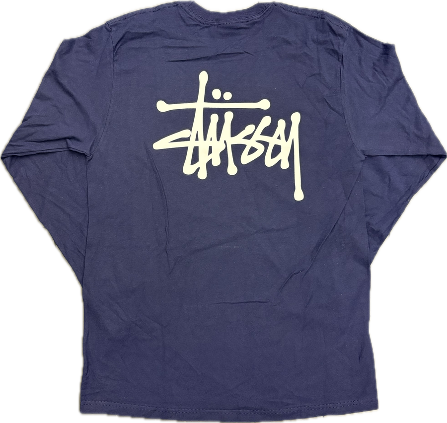 Stussy Basic Logo L/S Tee (Dark Purple)
