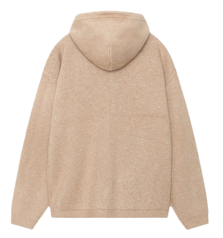 Stussy Zip Up Hooded Sweater Camel
