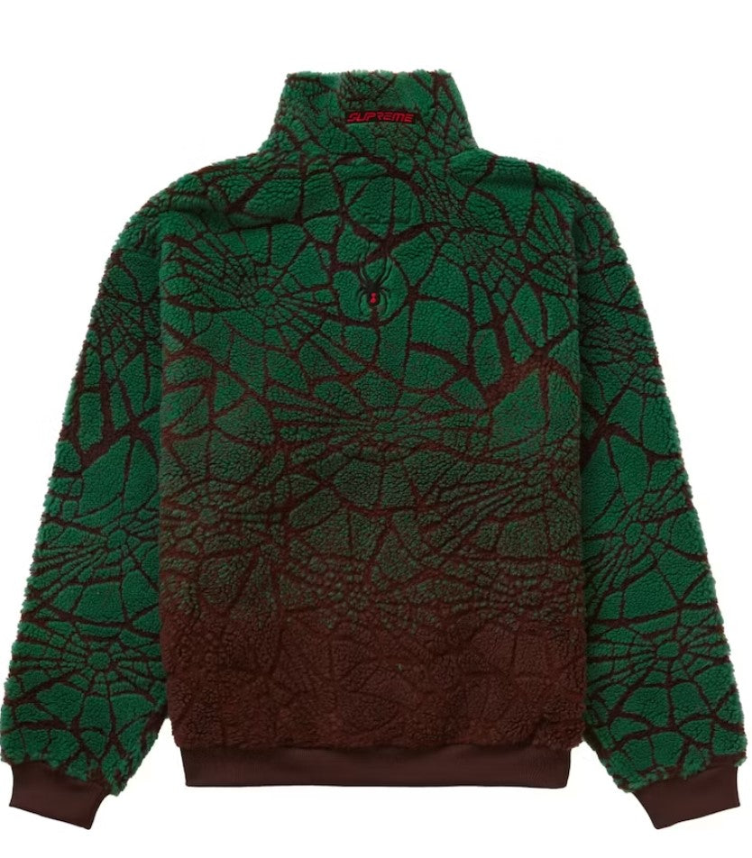 Supreme Spyder Web Polar Fleece Jacket Brown