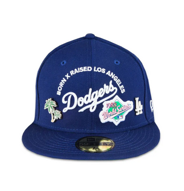 Born X Raised Los Angeles Dodgers World Series New Era Fitted Hat Royal