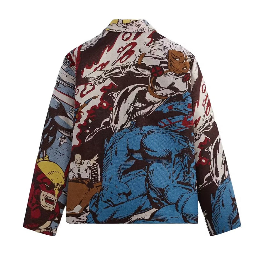 Kith x Marvel X-Men Tapestry Coaches Jacket Black PH