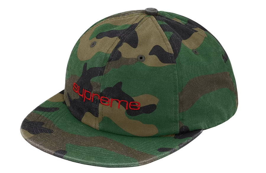 Supreme Compact Logo 6-Panel Woodland Camo (WORN)