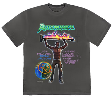 Travis Scott x Fortnite Astronomical Tee Grey (WORN)