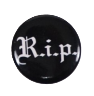 Supreme RIP Pin Button Black