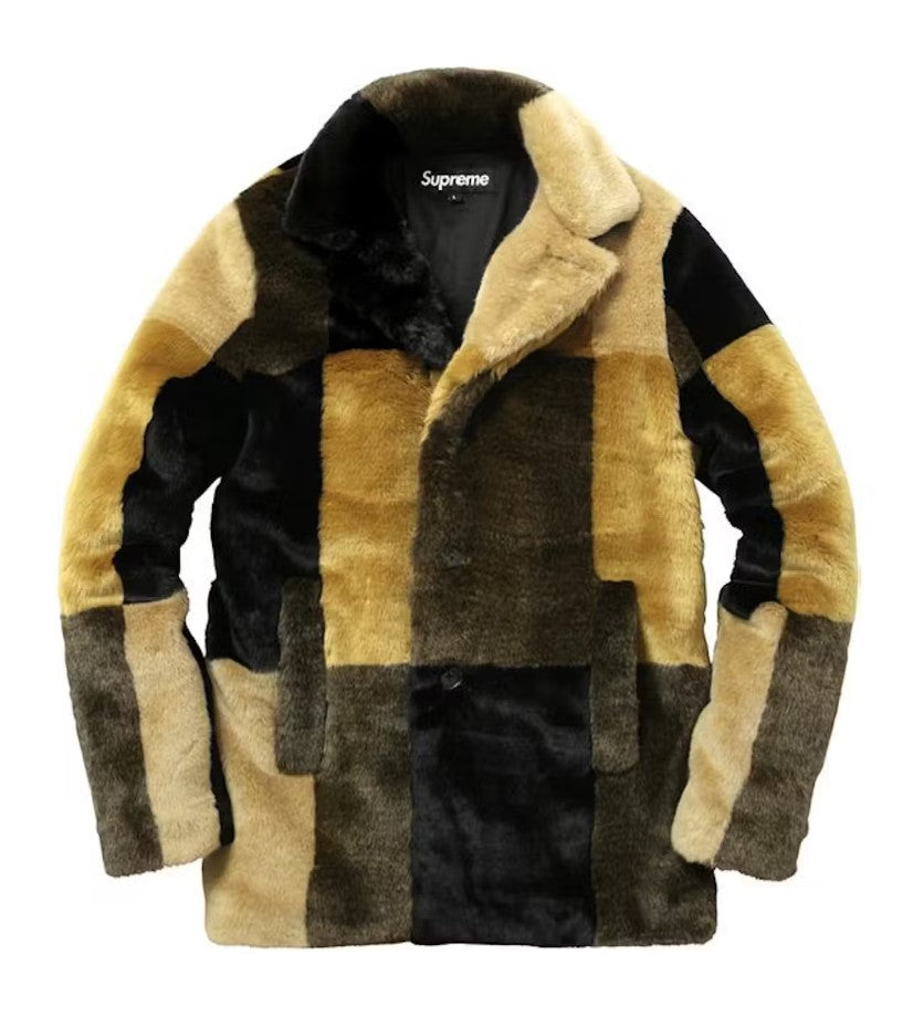 Supreme Faux Fur Coat Multicolor