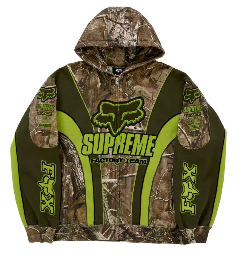 Supreme Fox Racing Zip Up Hooded Sweatshirt Realtree Hardwoods Camo