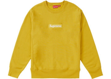 Supreme Box Logo Crewneck (FW18) Mustard (WORN)