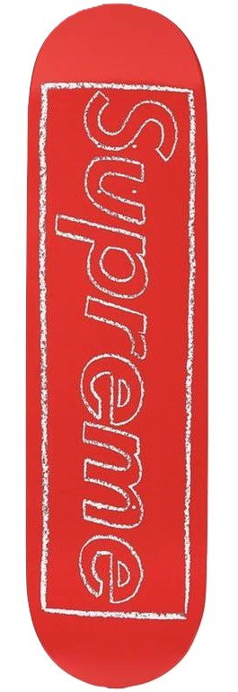 Supreme KAWS Chalk Logo Skateboard Deck Red