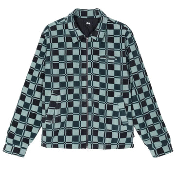 Stussy Brent Polar Fleece Jacket Blue (WORN)