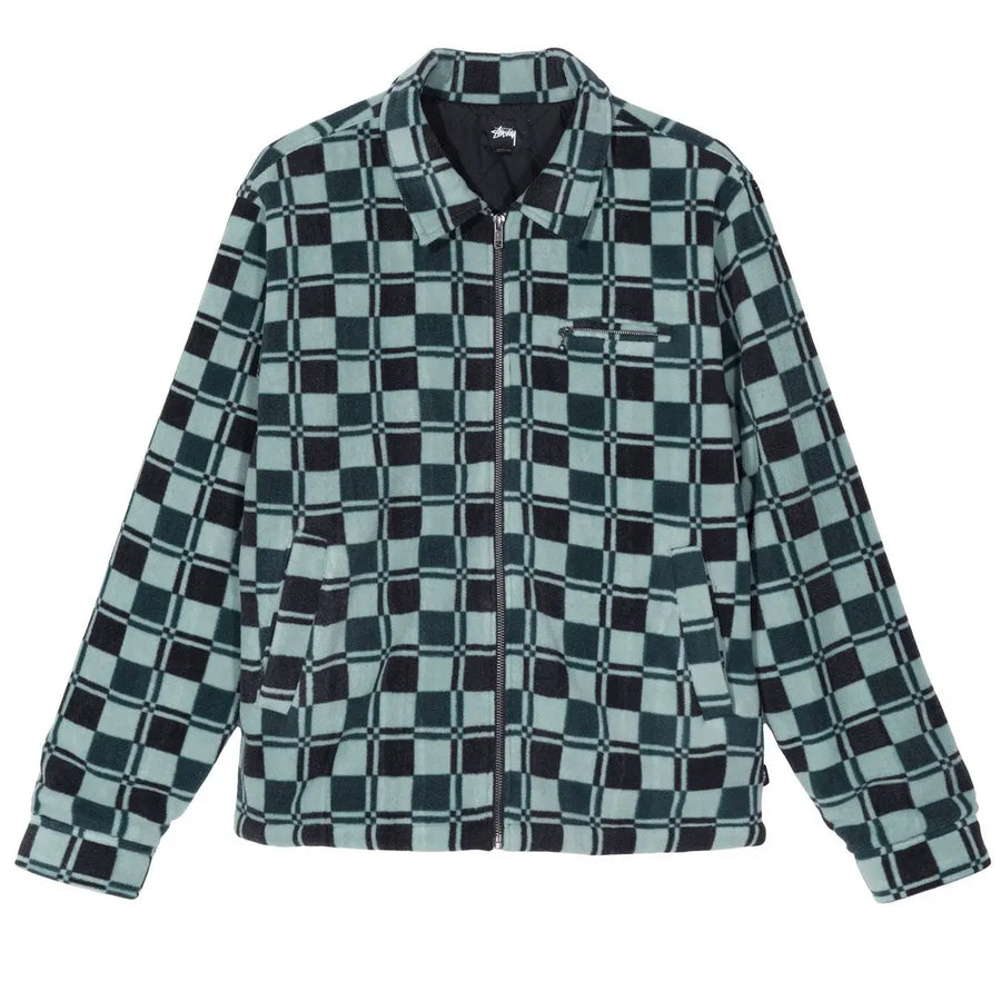 Stussy Brent Polar Fleece Jacket Blue (WORN)