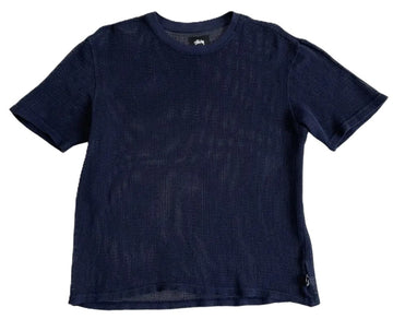 Stussy Cotton Mesh SS Shirt Navy (WORN)