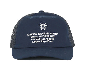 Stussy Low Profile Design Corp Trucker Cap Navy (WORN)