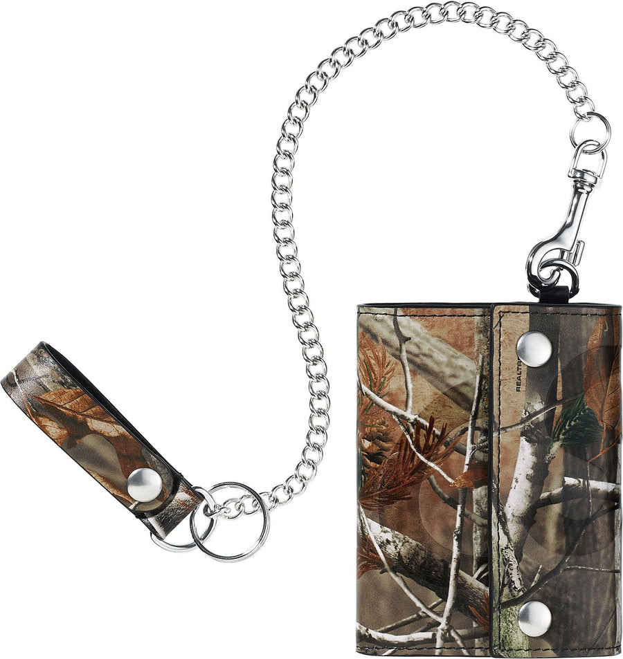 Supreme Leather Chain Wallet Real Tree Camo